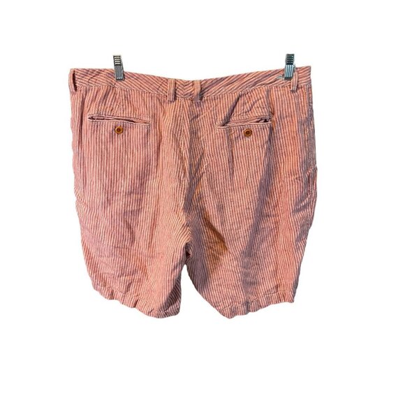 Tommy Bahama Red White Vertical Striped Mens Linen Shorts Sz 40 - Picture 2 of 10